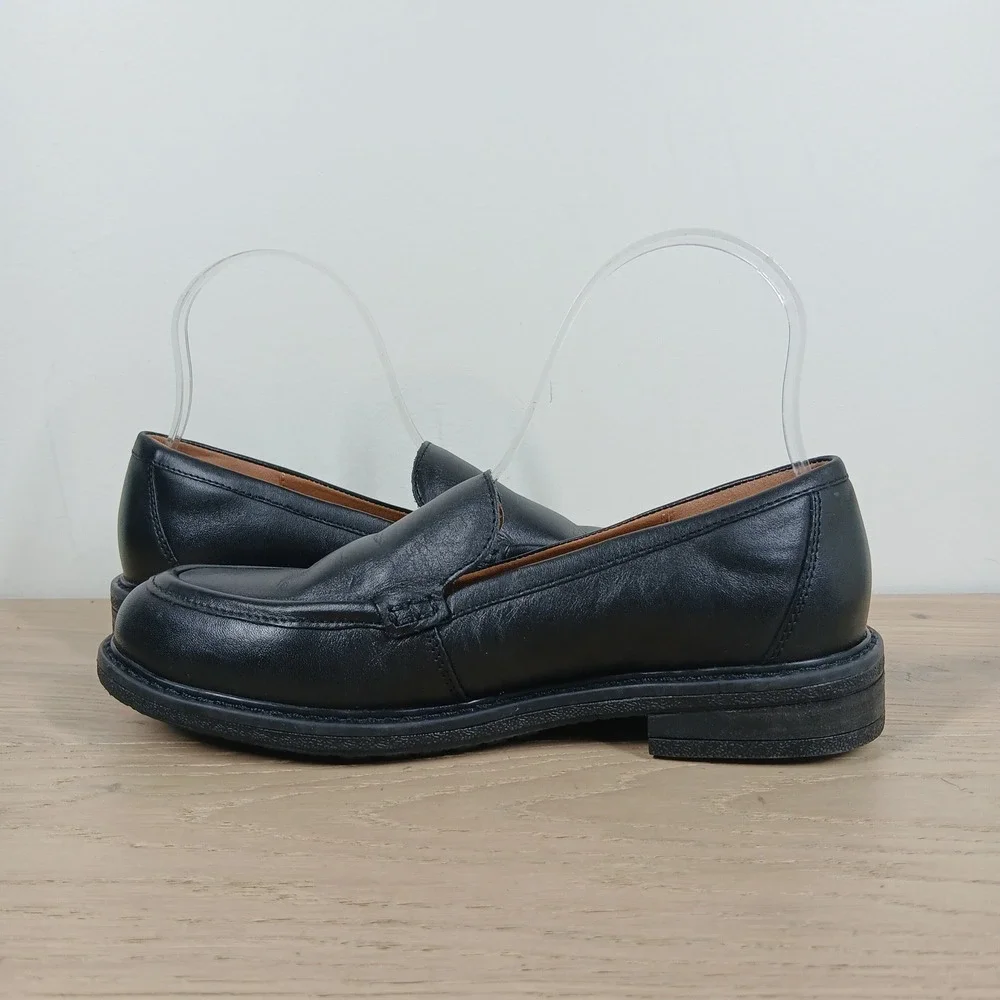 Easy Spirit Sejaylin Loafers Women 6.5 Black Leather Slip On Classic